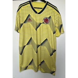 Colombia National Soccer Team Jersey Men XL Yellow 2019 Home Adidas Shirt Kit